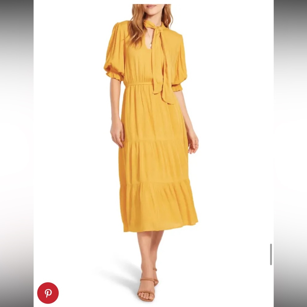 Bb Dakota X Steve Madden Hidalgo Tie Front Crinkled Rayon Midi Dress